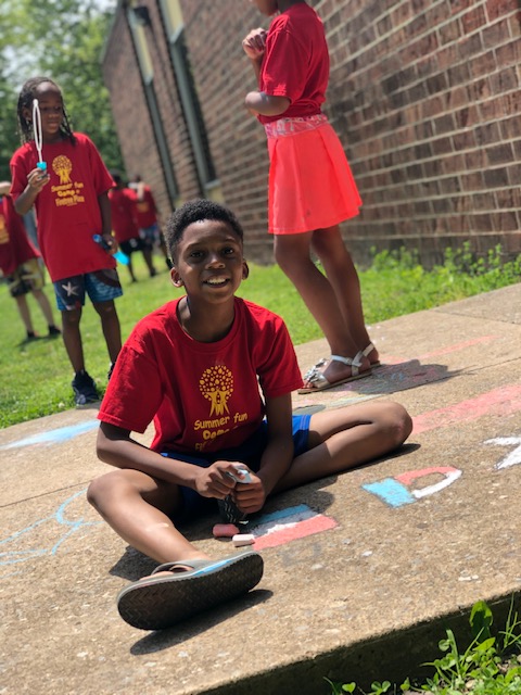 firetree place kai making chalk art