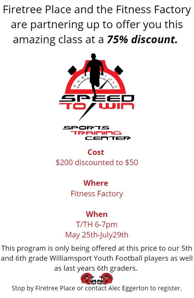 firetree place speed to win flyer with event info